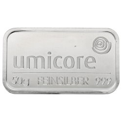 Acheter un lingot d'argent de 50 grammes au Comptoir de