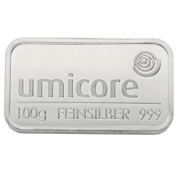 Lingot Umicore 100gr argent