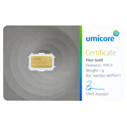 Achetez un lingot d’or certifié de 1 gramme au Comptoir de l’Or