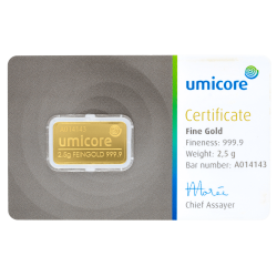 Achetez un lingot d’or certifié de 2,5 grammes au Comptoir de l’Or