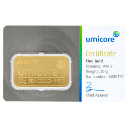 Achetez un lingot d’or certifié de 20 grammes au Comptoir de l’Or