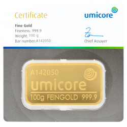 Achetez un lingot d’or certifié de 100 grammes au Comptoir de l’Or