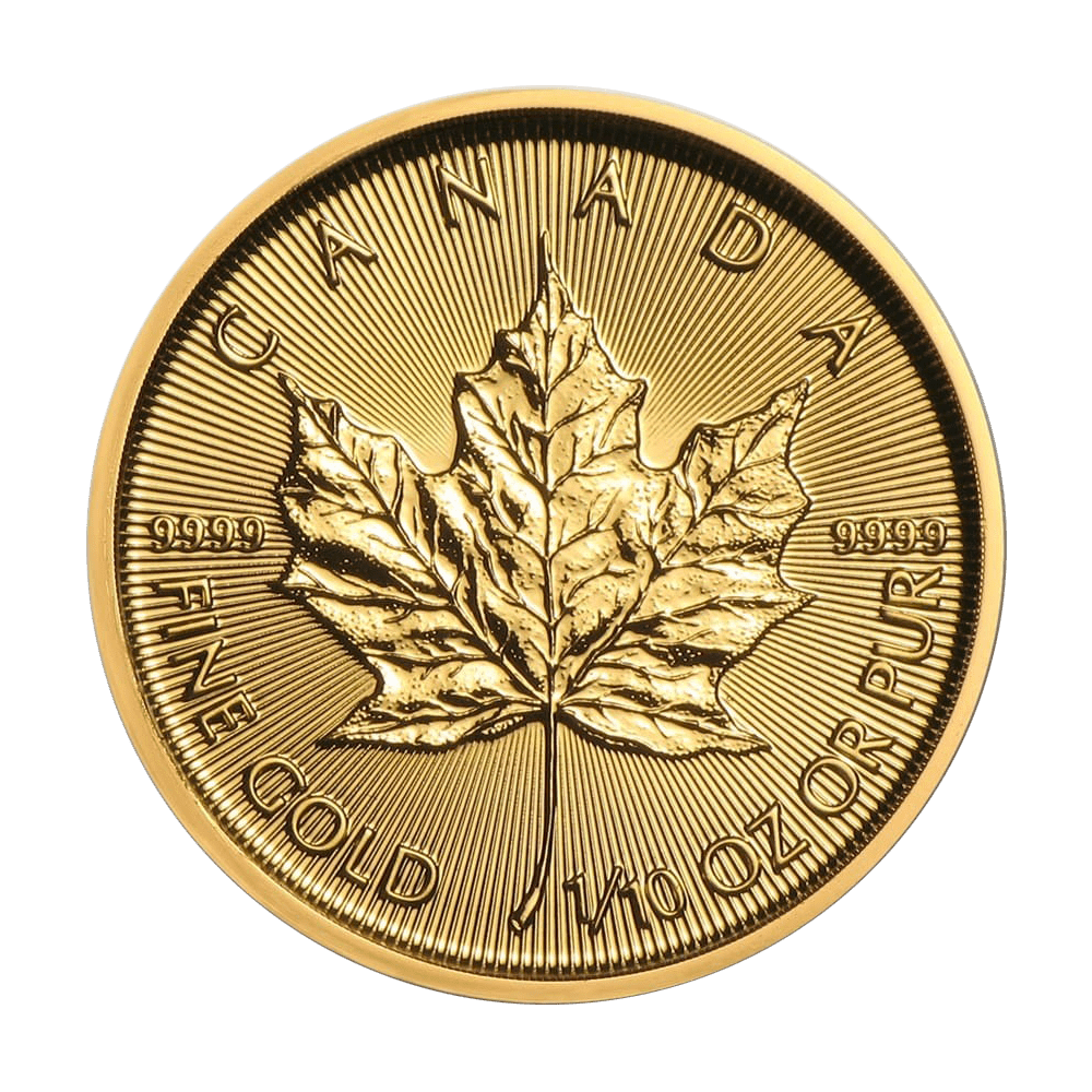 Achetez la Maple Leaf en or 1/10 OZ au Comptoir de l'Or