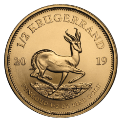 Krugerrand en or 1/2 once troy années différentes