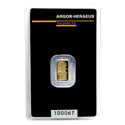Lingot d'or Heraeus certifié de 1 gramme