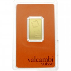 Lingot d'or Valcambi certifié de 10 gramme