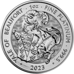 Yale of Beaufort 2023 en platine 1 OZ