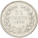 25 cent Willem III Nederland 1890