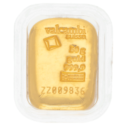 Achetez un lingot d’or certifié de 50 grammes Valcambi au Comptoir de l’Or