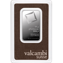 Acheter une barre de platine de 50 gramme au Comptoir de l'Or
